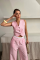 GOFRE ÇİZGİLİ YELEK - PANTOLON TAKIM - Pembe GOFRE ÇİZGİLİ YELEK - PANTOLON TAKIM - Pembe
