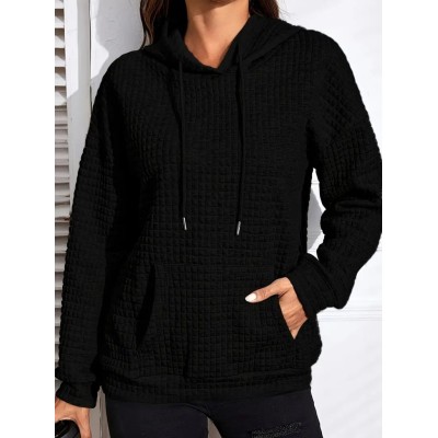 Kadın Uzun Kollu Kapşonlu Bağcıklı Cepli Capitone Sweatshirt Kadın Uzun Kollu Kapşonlu Bağcıklı Cepli Capitone Sweatshirt
