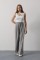 Pileli Bağcıklı Oversize Pantolon - Gri Pileli Bağcıklı Oversize Pantolon - Gri