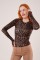 Leopar Desen Basic Bluz Leopar Desen Basic Bluz