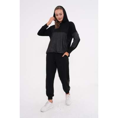 Kadın Uzun Kollu Kapüşonlu Oversize Sweat Ve Pantolon Ikili Takım Kadın Uzun Kollu Kapüşonlu Oversize Sweat Ve Pantolon Ikili Takım