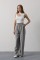 Pileli Bağcıklı Oversize Pantolon - Gri Pileli Bağcıklı Oversize Pantolon - Gri