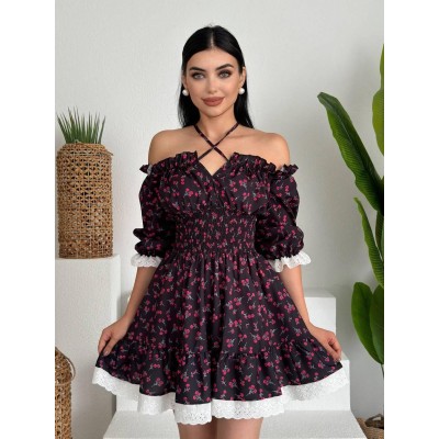Marne Beli Lastikli Mini Elbise Marne Beli Lastikli Mini Elbise