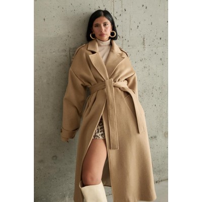 Camel Uzun Kaşe Kemerli Kaban Camel Uzun Kaşe Kemerli Kaban