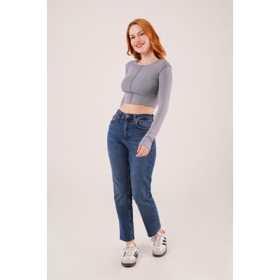 Ters Dikişli Basic Antrasit Body Bluz Ters Dikişli Basic Antrasit Body Bluz