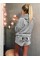 Kadın Uzun Kollu Meow Kedi Nakışlı Kapşonlu Peluş Sweat Ve Short Ikili Takım Kadın Uzun Kollu Meow Kedi Nakışlı Kapşonlu Peluş Sweat Ve Short Ikili Takım