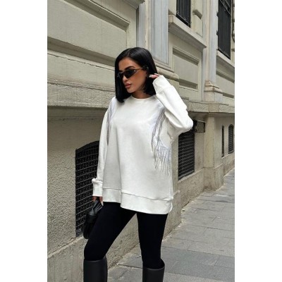 Angelina Metalize Sarkaçlı Sweatshirt 8048 -08 Angelina Metalize Sarkaçlı Sweatshirt 8048 -08