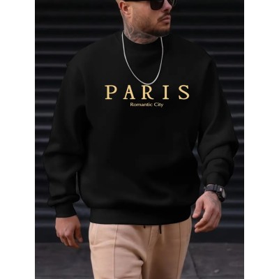 Erkek Uzun Kollu Bisiklet Yaka Paris Yazılı Iki Iplik Bluz Erkek Uzun Kollu Bisiklet Yaka Paris Yazılı Iki Iplik Bluz