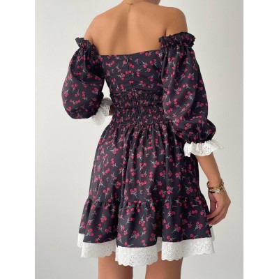 Marne Beli Lastikli Mini Elbise Marne Beli Lastikli Mini Elbise