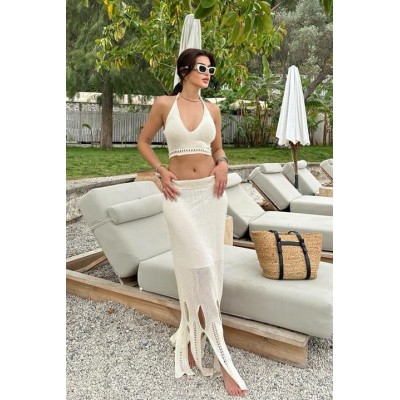 Luna Boyundan Bağlamalı Crop Takım 9868 Luna Boyundan Bağlamalı Crop Takım 9868