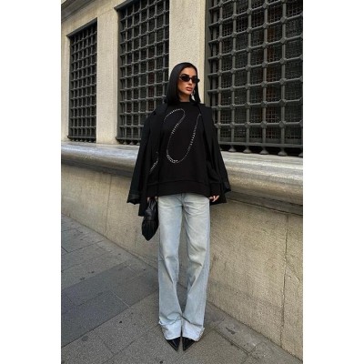 Gümüş Taşlı Sweatshirt 8052 Gümüş Taşlı Sweatshirt 8052