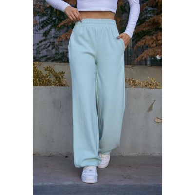 Düz Lastikli Eşofman - Mint Yeşili Düz Lastikli Eşofman - Mint Yeşili