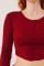 Ters Dikişli Basic Bordo Body Bluz Ters Dikişli Basic Bordo Body Bluz