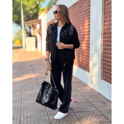 Kadın Iki Iplik Kumaş Pul Ve Fermuar Detaylı Ikili Takım Kadın Iki Iplik Kumaş Pul Ve Fermuar Detaylı Ikili Takım