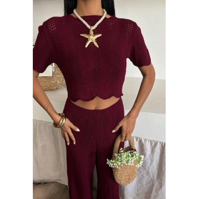 Triko Bluz Pantolon İkili Takım 10084-025 Triko Bluz Pantolon İkili Takım 10084-025