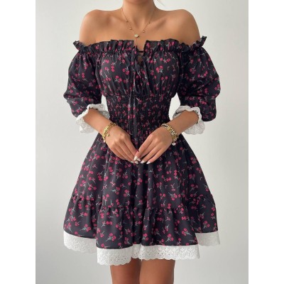 Marne Beli Lastikli Mini Elbise Marne Beli Lastikli Mini Elbise