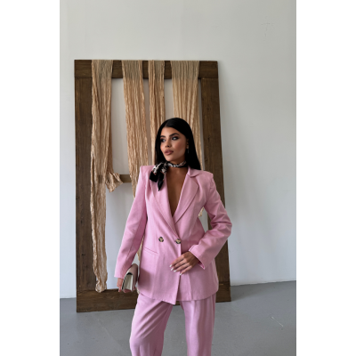 KETEN CEKET - PANTOLON TAKIM - Pembe KETEN CEKET - PANTOLON TAKIM - Pembe