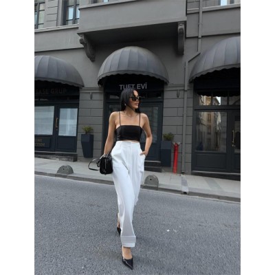 PAÇASI CIRTLI PANTOLON - Beyaz PAÇASI CIRTLI PANTOLON - Beyaz
