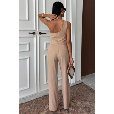 Tek Omuz Büstiyer Plazzo Pantolon Viscon Takım 10159 Tek Omuz Büstiyer Plazzo Pantolon Viscon Takım 10159