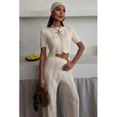 Triko Bluz Pantolon İkili Takım 10084-025 Triko Bluz Pantolon İkili Takım 10084-025