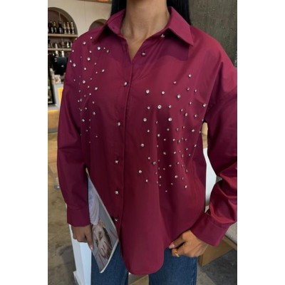 Kristal Taş Çakımlı Poplin Gömlek 3413 Kristal Taş Çakımlı Poplin Gömlek 3413