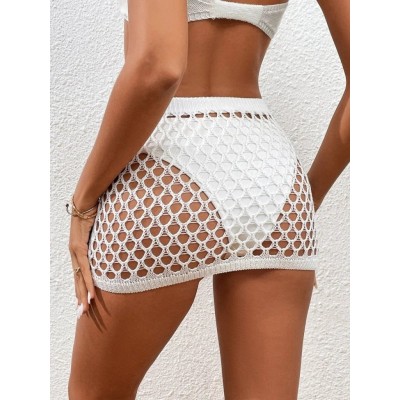 Kadın Delikli Triko Mini Etek Kadın Delikli Triko Mini Etek