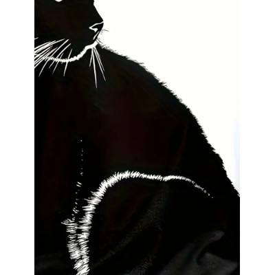 Kadın Uzun Kollu V Yakalı Kedi Baskılı şardonlu Dalgıç Bluz Kadın Uzun Kollu V Yakalı Kedi Baskılı şardonlu Dalgıç Bluz
