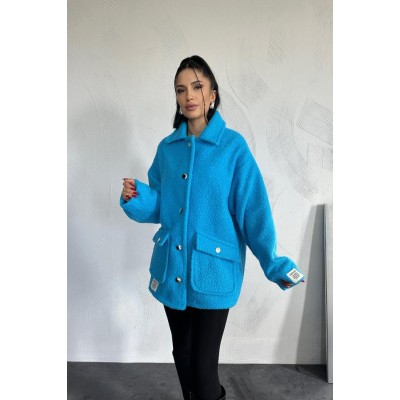 Mavi Etiketli Pile Detaylı Ceket Mavi Etiketli Pile Detaylı Ceket