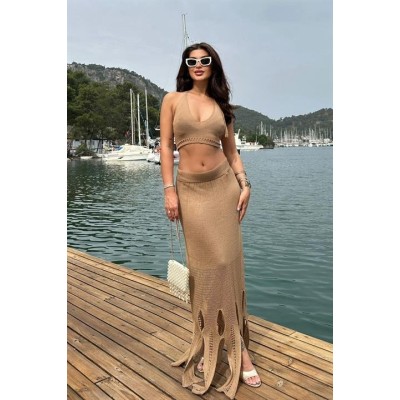Luna Boyundan Bağlamalı Crop Takım 9868 Luna Boyundan Bağlamalı Crop Takım 9868