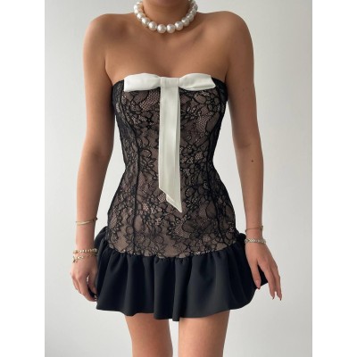 Vencover Straplez Elbise Vencover Straplez Elbise