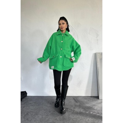 Yeşil Etiketli Pile Detaylı Ceket Yeşil Etiketli Pile Detaylı Ceket