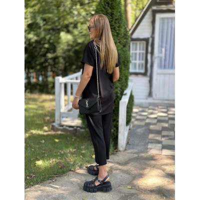 Kadın Kısa Kollu V Yakalı Iki Iplik Bluz Ve Pantolon Ikili Takım Kadın Kısa Kollu V Yakalı Iki Iplik Bluz Ve Pantolon Ikili Takım