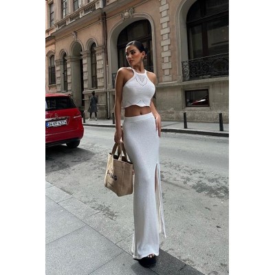 Elena Yırtmaç Detay Crop Takım 9834 Elena Yırtmaç Detay Crop Takım 9834