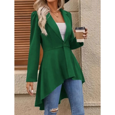 Kadın Uzun Kollu Yakalı önden Düğmeli Uzun Atlas Blazer Ceket Kadın Uzun Kollu Yakalı önden Düğmeli Uzun Atlas Blazer Ceket