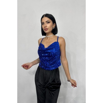 Saks Askılı Degaje Bluz Saks Askılı Degaje Bluz