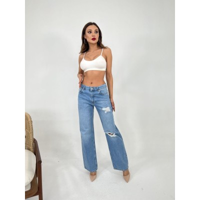 6796 DENİM LOW WAİST BOO-MAVİ 6796 DENİM LOW WAİST BOO-MAVİ