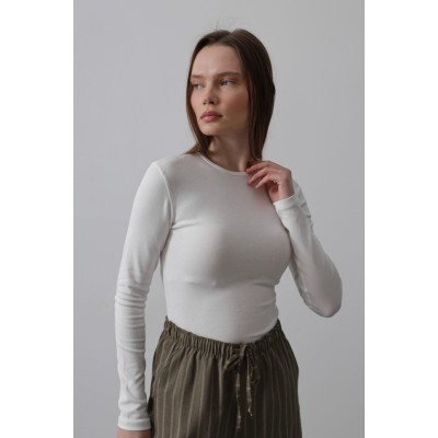 Uzun Kol Crop Top - Ekru Uzun Kol Crop Top - Ekru