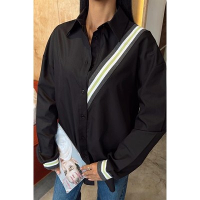 Bant Detaylı Oversize Poplin Gömlek 3436 Bant Detaylı Oversize Poplin Gömlek 3436