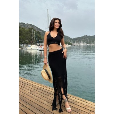 Luna Boyundan Bağlamalı Crop Takım 9868 Luna Boyundan Bağlamalı Crop Takım 9868