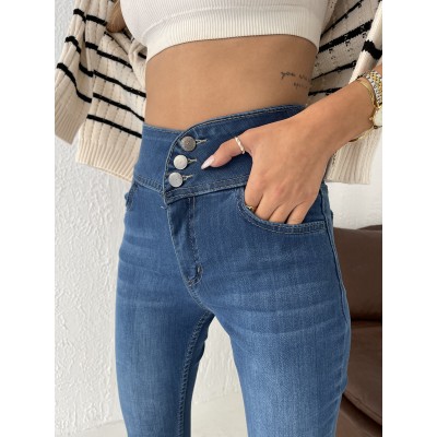 Yüksek Bel Likralı Jean Pantolon 90 Cm Yüksek Bel Likralı Jean Pantolon 90 Cm