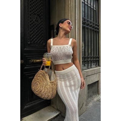 Kayla Dantel Desenli Crop Takım 9840 Kayla Dantel Desenli Crop Takım 9840