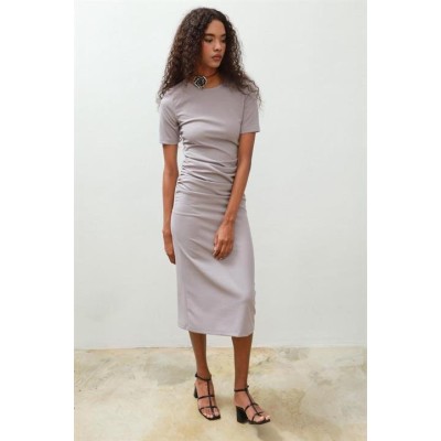 Fancy Büzgülü Midi Elbise 2695-8 Fancy Büzgülü Midi Elbise 2695-8