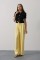 Pileli Bağcıklı Oversize Pantolon - Sarı Pileli Bağcıklı Oversize Pantolon - Sarı