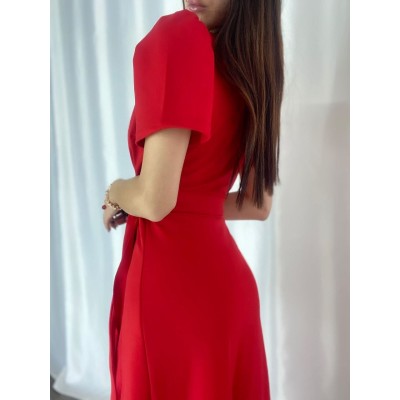 Kadın Kruvaze Yaka Midi Boy Kuşaklı Krep Elbise 120 Cm Kadın Kruvaze Yaka Midi Boy Kuşaklı Krep Elbise 120 Cm