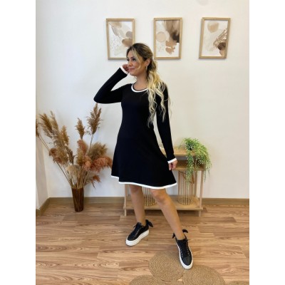 Kadın Uzun Kollu Derin Yuvarlak Yakalı Kısa Viskon Iki Iplik Elbise Kadın Uzun Kollu Derin Yuvarlak Yakalı Kısa Viskon Iki Iplik Elbise