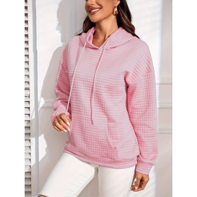 Kadın Uzun Kollu Kapşonlu Bağcıklı Cepli Capitone Sweatshirt Kadın Uzun Kollu Kapşonlu Bağcıklı Cepli Capitone Sweatshirt