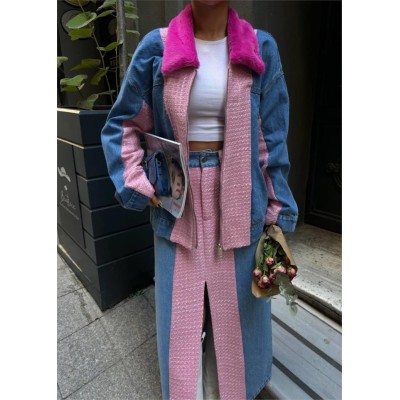 CHANEL GARNİLİ KOT MONT - Fuşya CHANEL GARNİLİ KOT MONT - Fuşya
