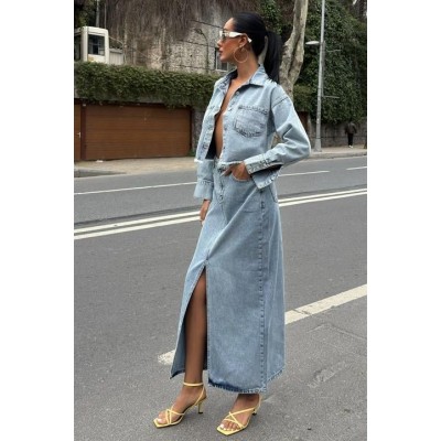 Veronika Yırtmaçlı Denim Takım 9913 Veronika Yırtmaçlı Denim Takım 9913
