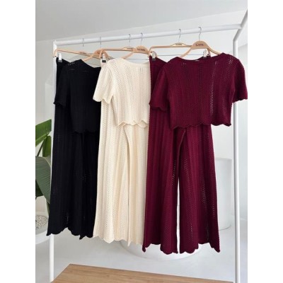 Triko Bluz Pantolon İkili Takım 10084-025 Triko Bluz Pantolon İkili Takım 10084-025