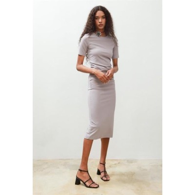 Fancy Büzgülü Midi Elbise 2695-8 Fancy Büzgülü Midi Elbise 2695-8